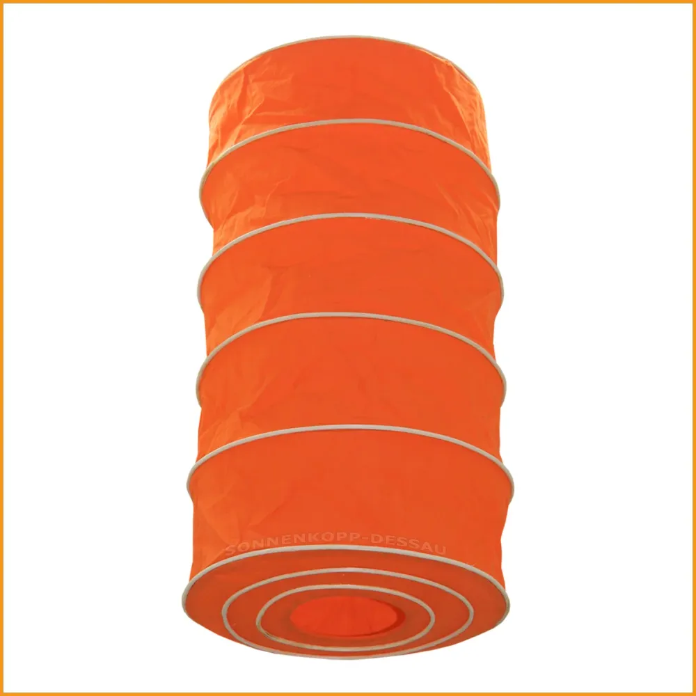 LAMPENSCHIRM - Baumwolle & Rattan & Holz - orange