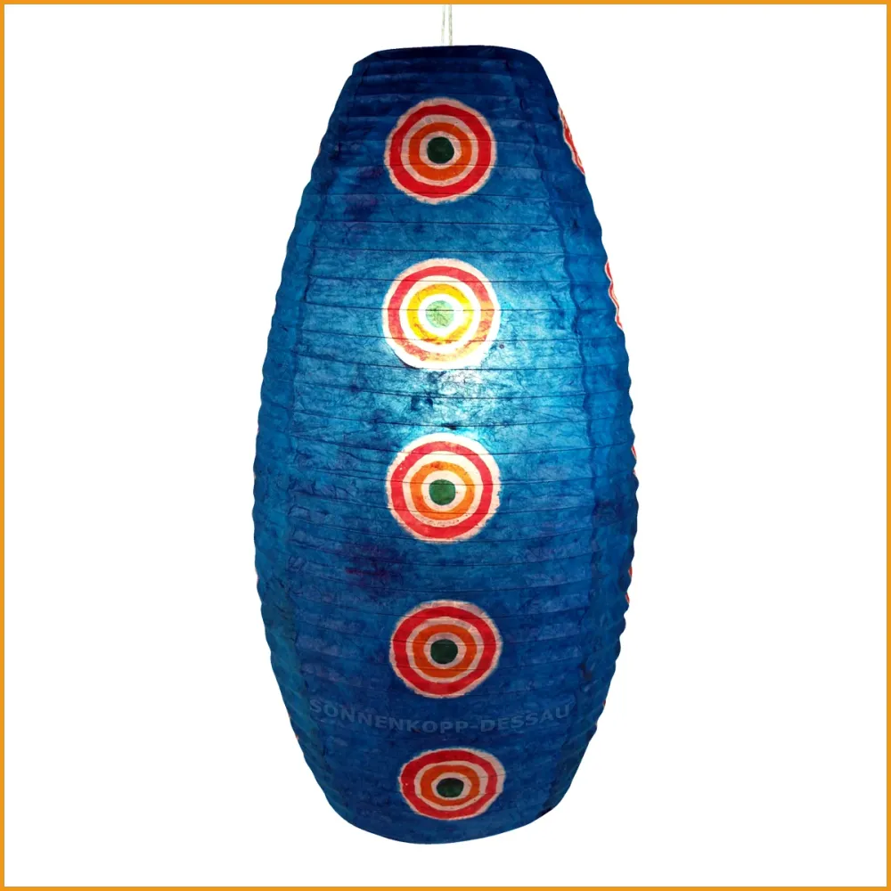 Ovale Lokta Papierlampe - blau
