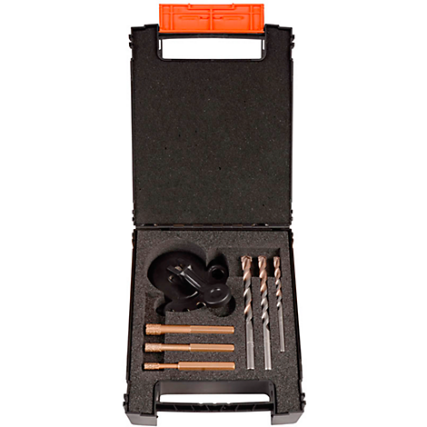 Diamantbohrer-Set Projahn 3--1, 7-teilig, Bohrer mit Ø 6/8/10 mm, Anbohrhilfe, f. Maschinen mit 3-Backen-Bohrfutter
