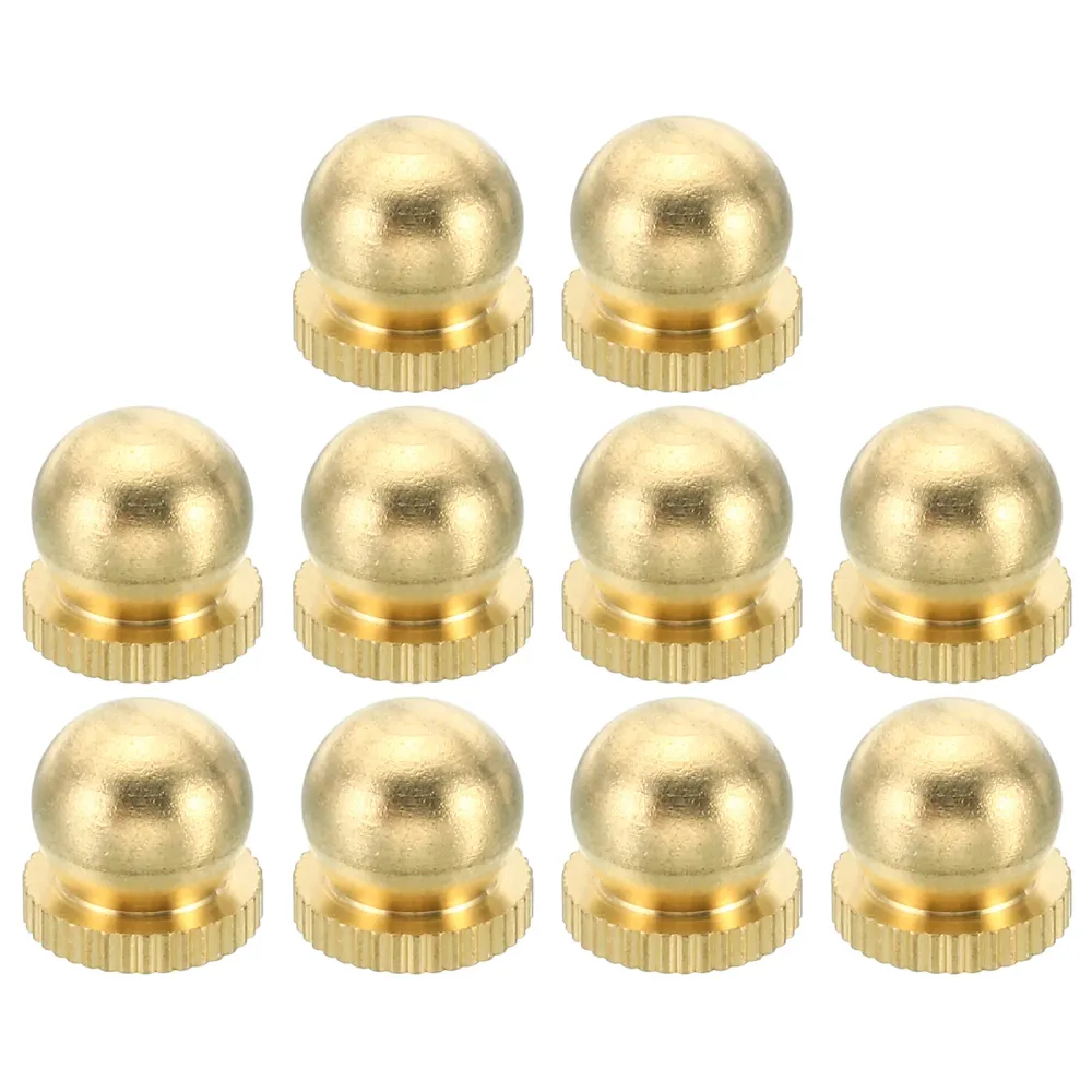 M6x1 Thread Brass Cap Nuts Knob 10pcs Lamp Finial Caps Nut Handle Knob 11mm Harfington