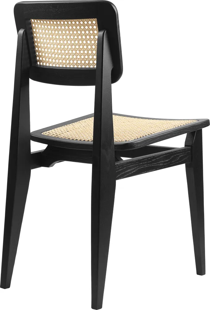 C-CHAIR Stuhl aus schwarzem Eichenholz mit Geflecht