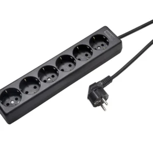6-fach Steckdosenleiste Mit 90 Grad Steckdosen 1,5M Kabel (Europäische Steckdose) - 1060ZL/15W/SW