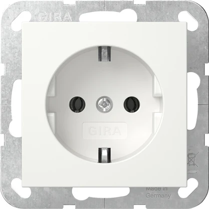 Gira System 55 Schuko Steckdose Rein Weiß Matt (Europäische Steckdose) - 418827 [2 Stück]