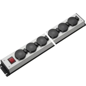 Martin Kaiser Steckdosenleiste 12-fach Klappdeckel IP20 Schalter (Europäische Steckdose) - 1058/12l-sw [10 Stück]