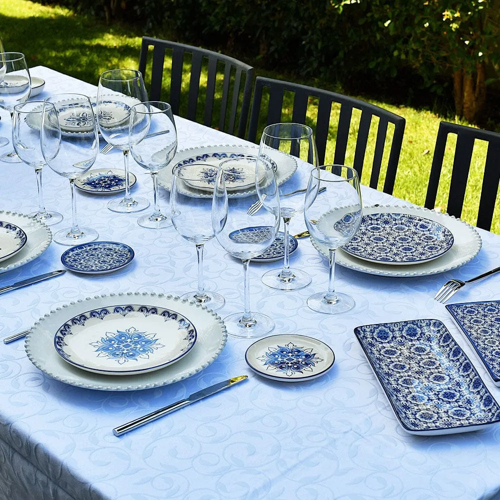 Keramikteller „Floral“, tief – Blau