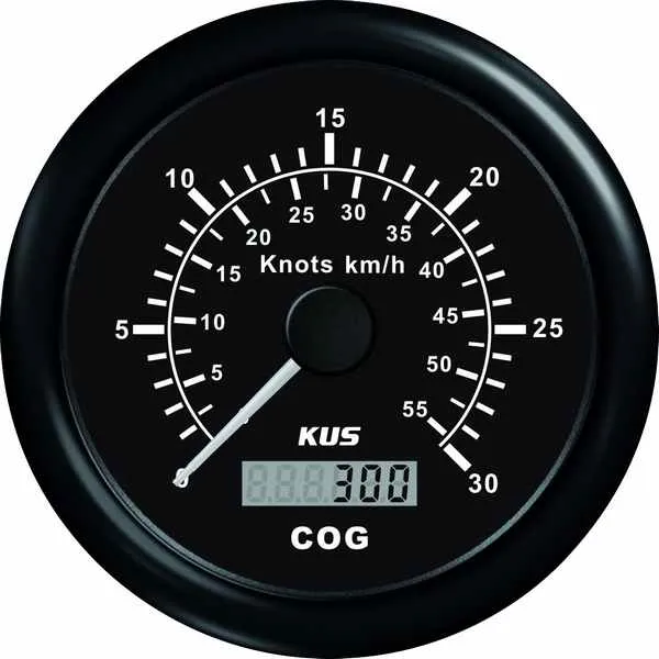 Kus GPS-Geschwindigkeitsknopf 0–60, schwarz, 12/24 V, ø85