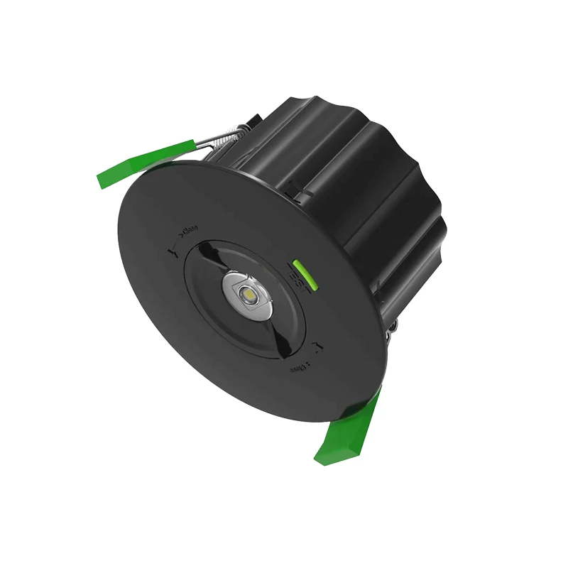 Notlicht-Einbaustrahler | 1,8 Watt | Schwarz | Ø92mm | inkl. Batterie