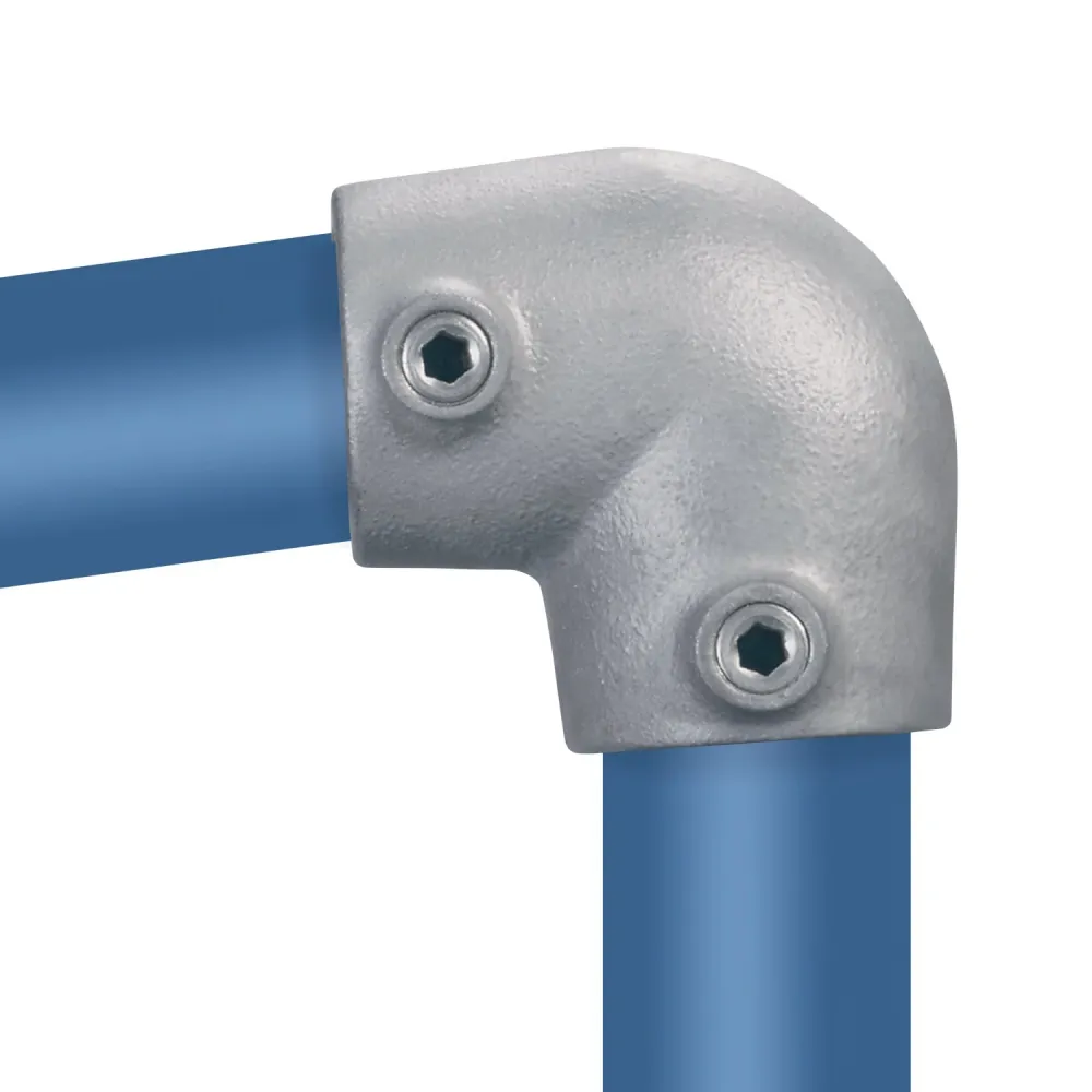 Rohrverbinder Bogen mit Winkel 0-11° - Ø 48,3 mm Verzinkter Stahl – Verstellbarer Eckverbinder für Rundrohre