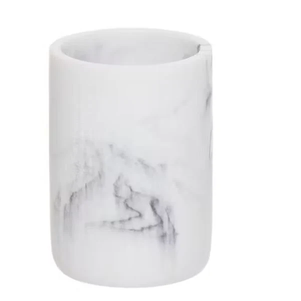 Zeo Living Zahnputzbecher Marmoroptik weiß