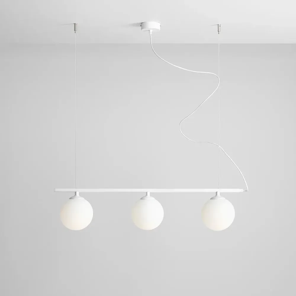 Berylglas Trio weiße Hanglampe