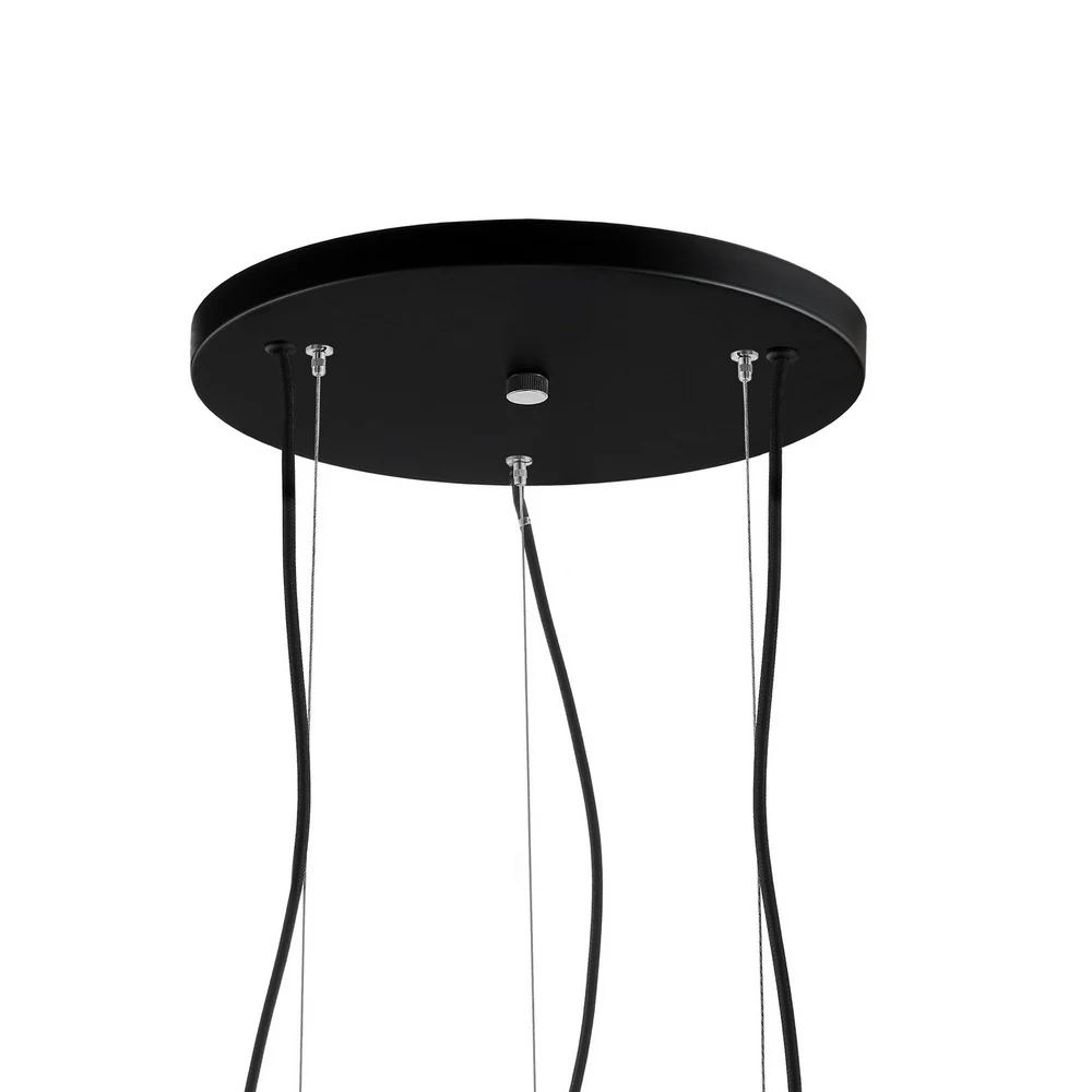 Deckenlampe ALUR 2 milchiges Glas mit schwarzem Finish