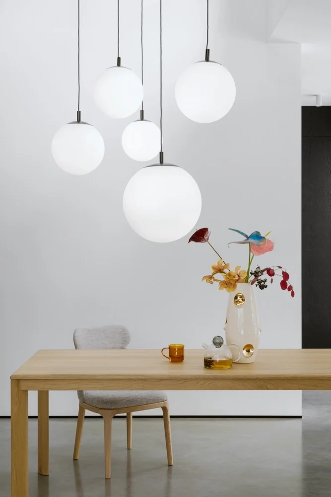 Deckenlampe ALUR 2 transparentes Glas mit schwarzer Oberfläche