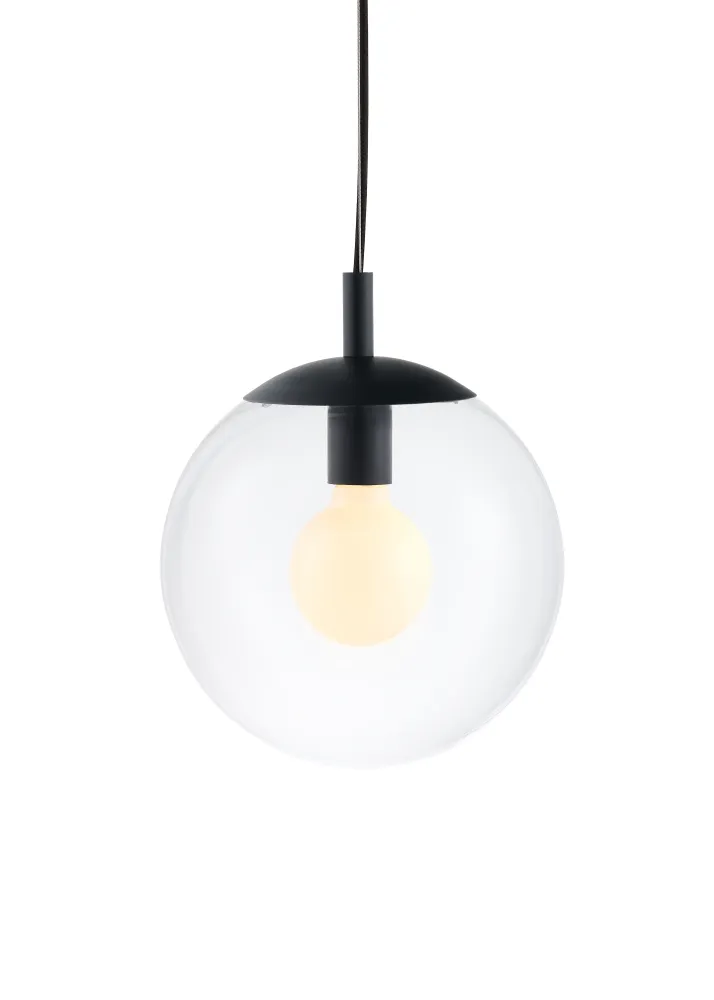 Deckenlampe ALUR 2 transparentes Glas mit schwarzer Oberfläche