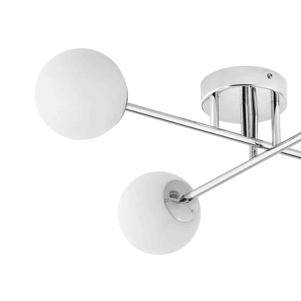 Deckenlampe ASTRA 4 Chrom mit weißem Schirm