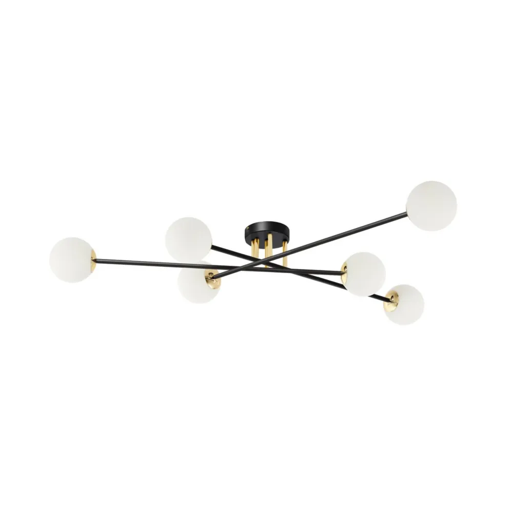 Deckenlampe ASTRA 6 schwarz mit Gold
