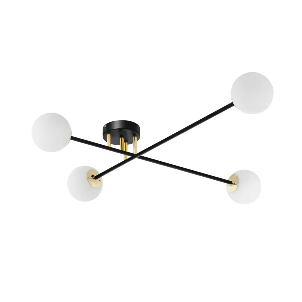 Deckenlampe ASTRA 4 schwarz mit Gold
