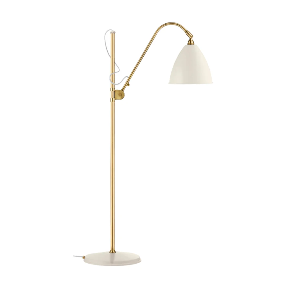 Stehlampe BESTLITE BL3 Messing mit cremefarbenem Schirm