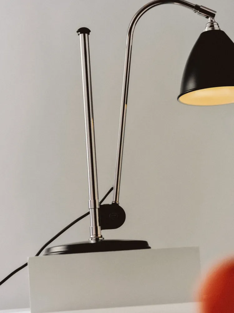 Tischlampe BESTLITE BL1 Chrom mit cremefarbenem Schirm