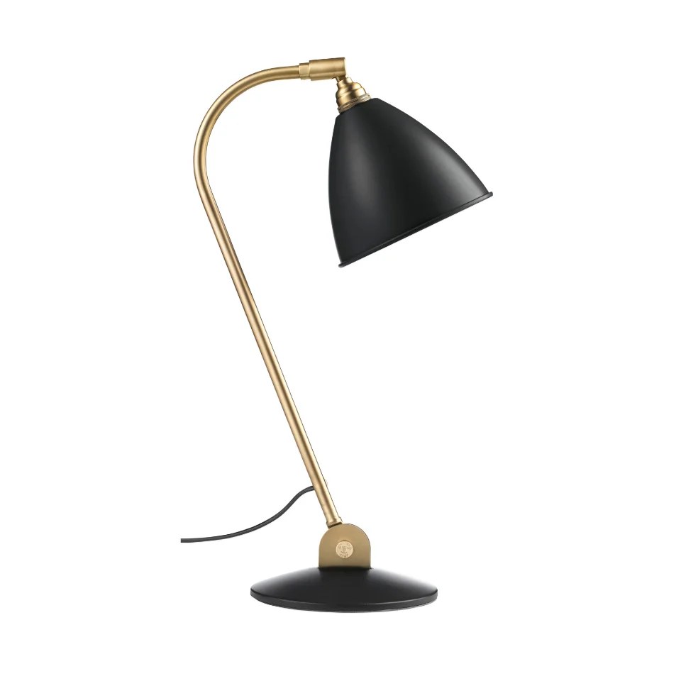 Tischlampe BESTLITE BL2 Messing mit schwarzem Schirm