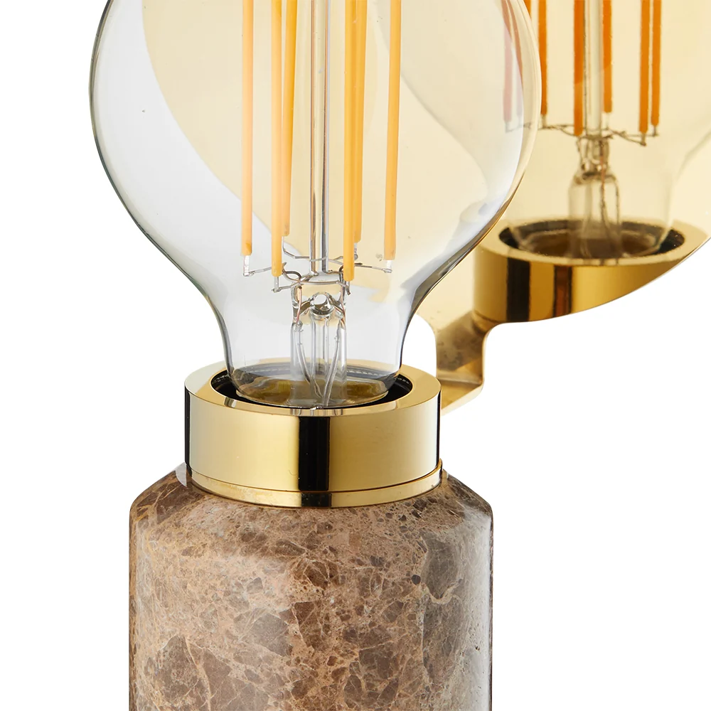 Tischlampe BLINDSPOT brauner Marmor mit messingfarbener Oberfläche