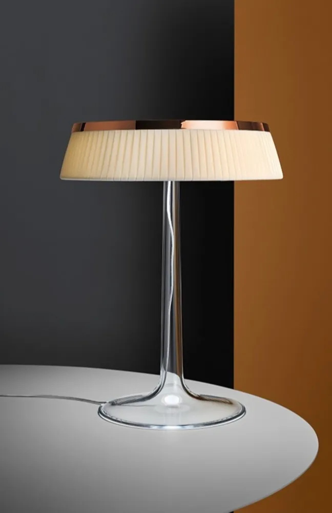 Tischlampe BON JOUR kupfer mit Stoffschirm