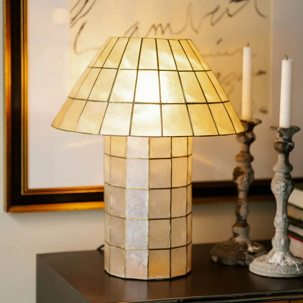 Tischlampe CORNELIA Muscheln Capiz