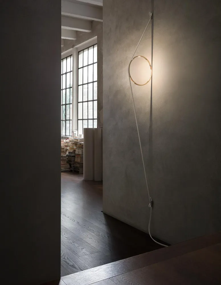Wandlampe WIRERING grau mit Gold