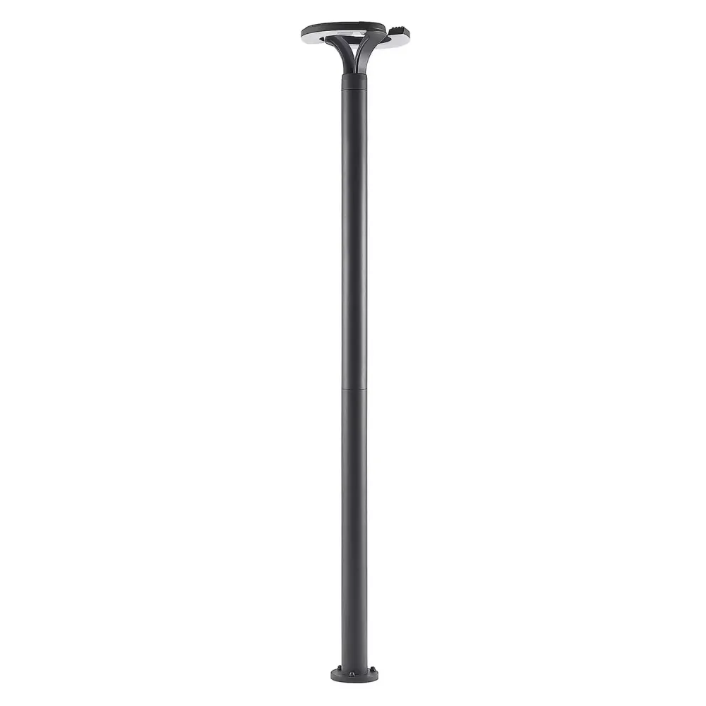 B-Ware Lindby Außenleuchte Mastleuchte Led Kreis Dunkelgrau Aluminium Kunststoff441