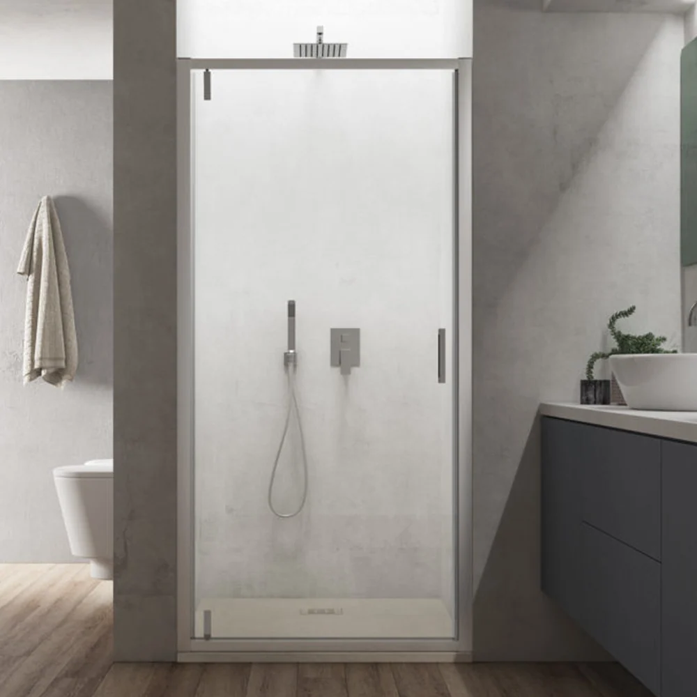 Drehbare Duschabtrennung 75 cm Modell Dioniso aus 6 mm klarem Kristall, wendbar