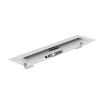 ACO – SD E+ umlaufender Flansch, V2A, horizontaler Ablauf DN 50, 785 × 64 mm