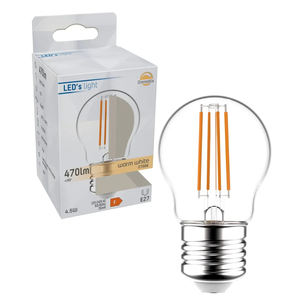 Dimmbare LED-Lampe E27 - Dimmbares warmweißes Licht - 470 lm