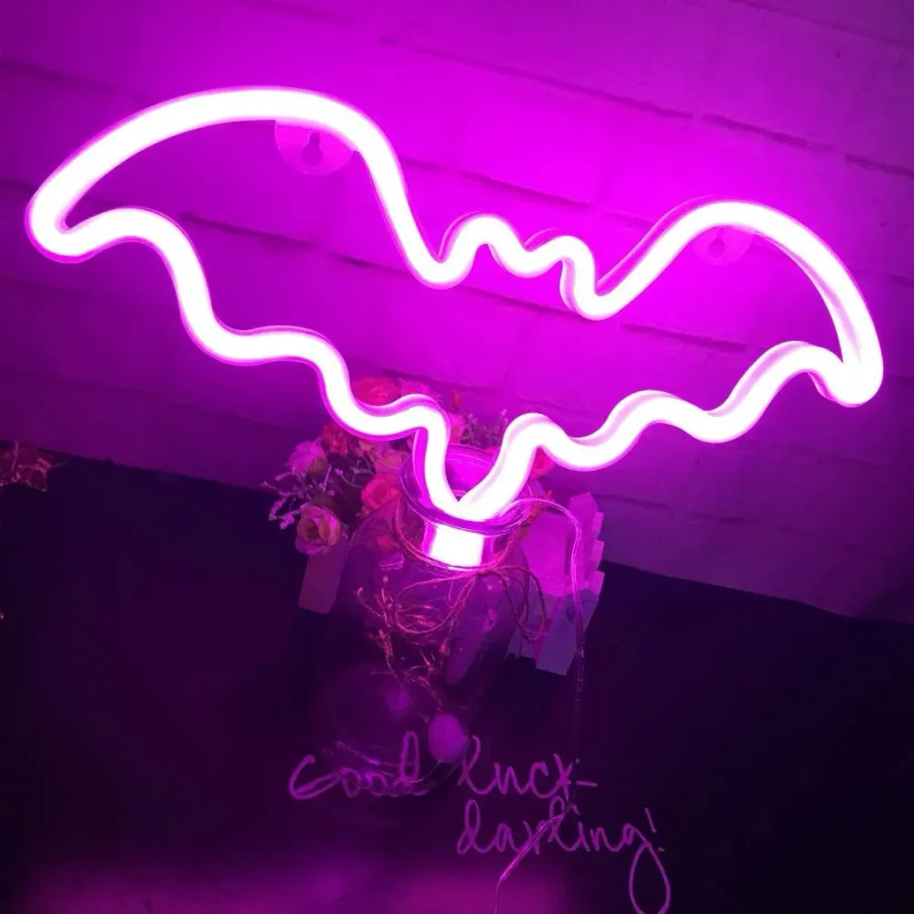 Fledermaus-Neon-LED-Lampe