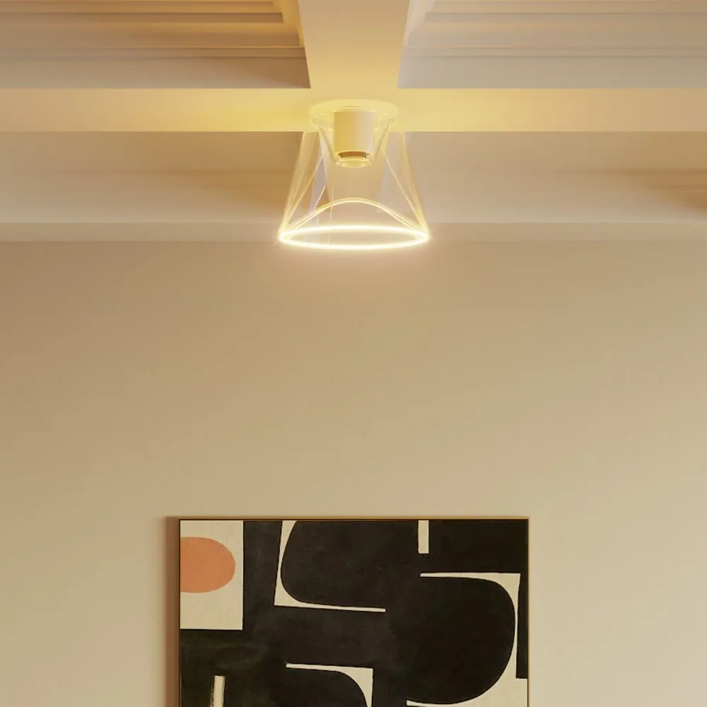 Design-Deckenleuchte mit Ghost-Glühbirne Kegelform – Weiß
