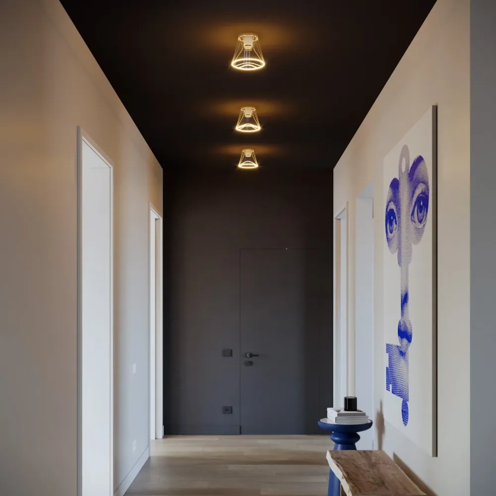 Design-Deckenleuchte mit Ghost-Glühbirne Kegelform – Weiß