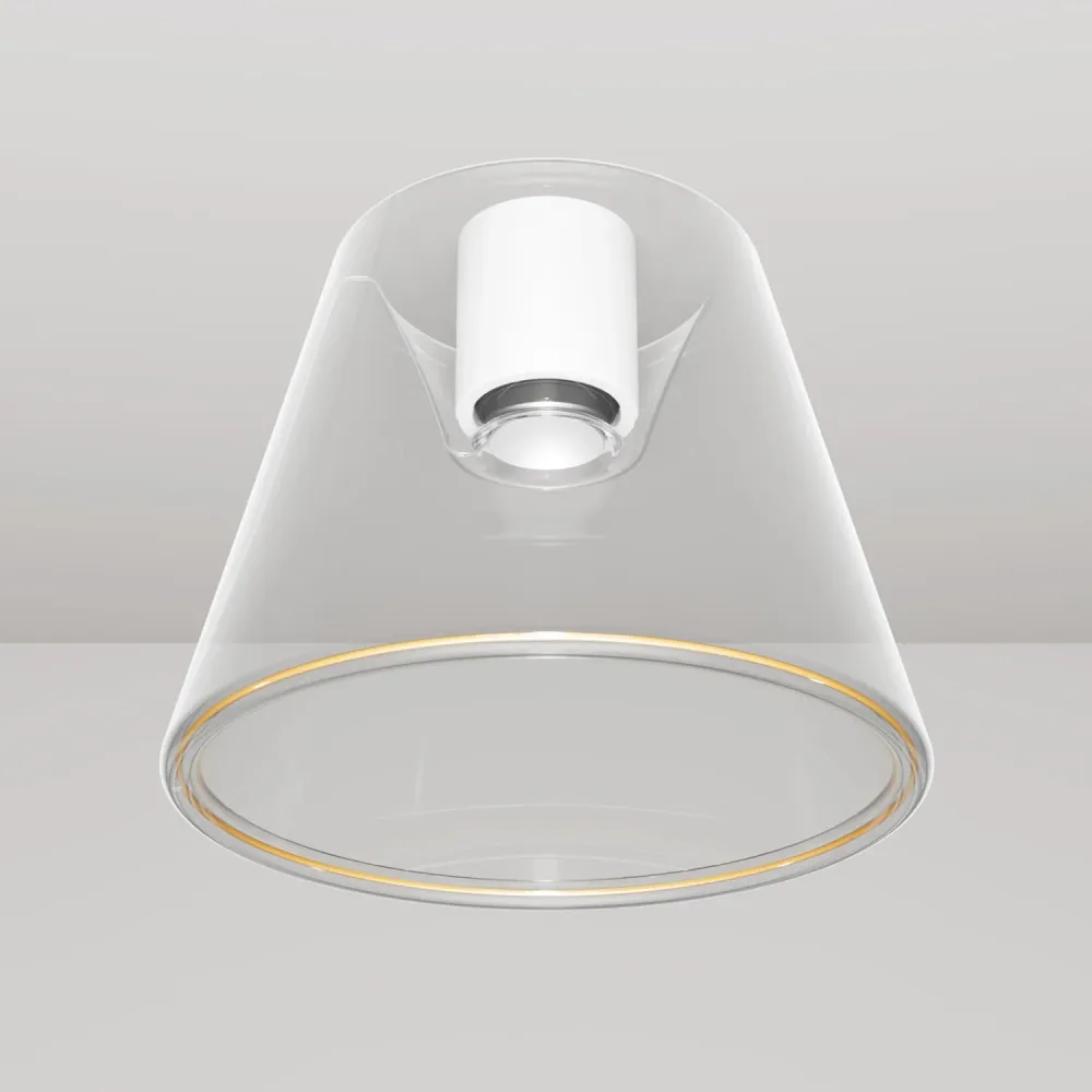 Design-Deckenleuchte mit Ghost-Glühbirne Kegelform – Weiß