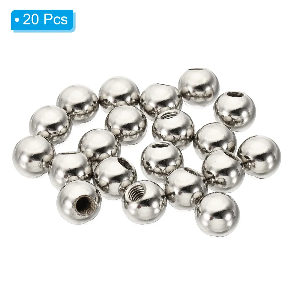 20 Pack M5x0.8mm Ball Nuts Knob Ball Caps Blind Hole Handle Nut Silver Tone Harfington