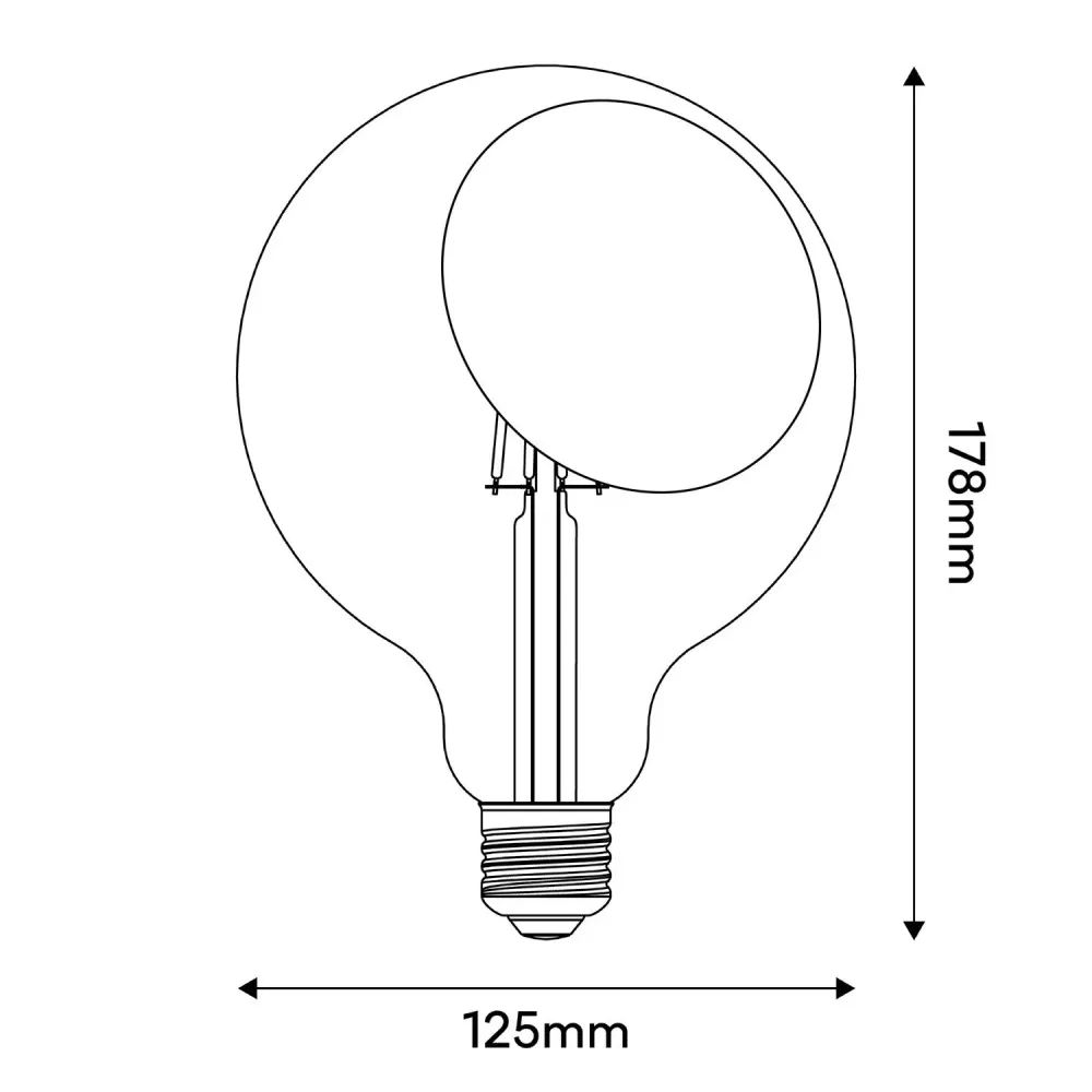 LED-Glühbirne Sofia G125 4,8W 806Lm E27 2700K dimmbar – Gelb