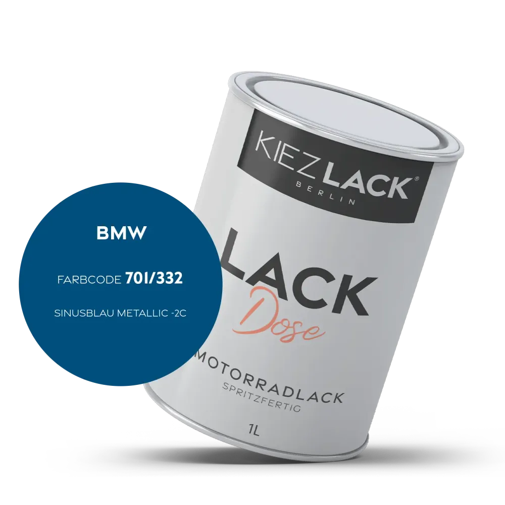 1K Motorradlack Basislack Lackdose BMW 701/332 SINUSBLAU METALLIC -2C