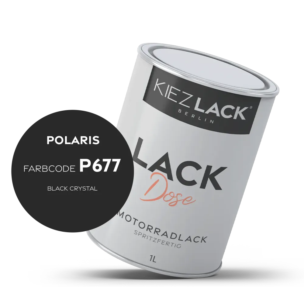 1K Motorradlack Basislack Lackdose Polaris P677 BLACK CRYSTAL