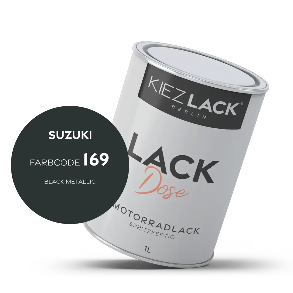 1K Motorradlack Basislack Lackdose Suzuki 169 BLACK METALLIC