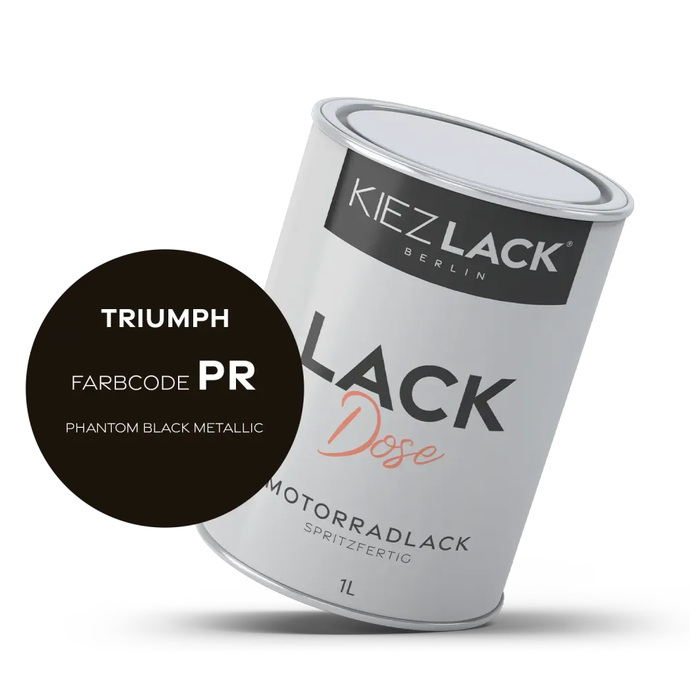 1K Motorradlack Basislack Lackdose Triumph PR PHANTOM BLACK METALLIC