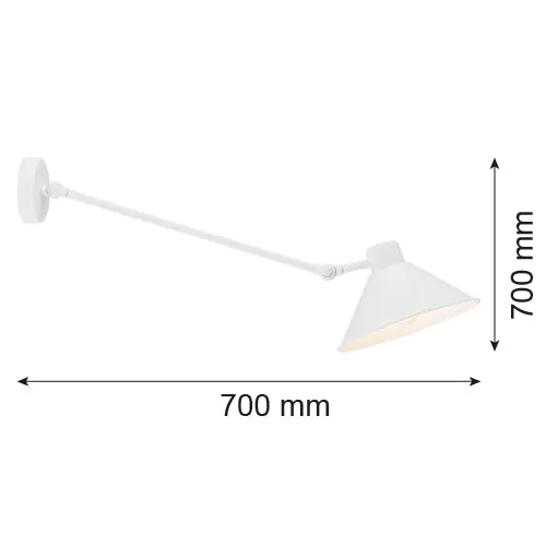 Argon Altea 1L Leselampe mit Schwenkarm, E27, Höhe 70 cm White