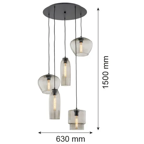 Argon Serafino 5L Pendelleuchte E27 H 150cm