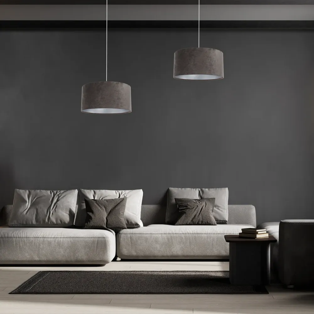 BPS Koncept Glamour 1L Deckenpendelleuchte E27 dunkelgrau