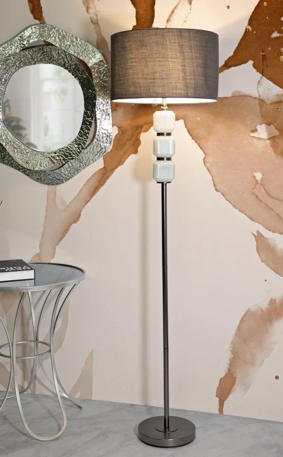 Bright One Stehlampe Glas Metall Samt Ø42x164cm Glam