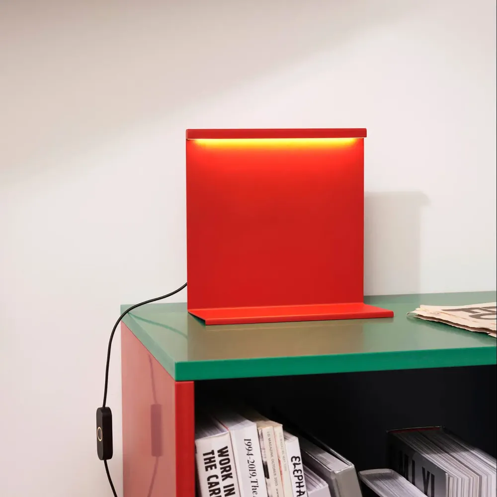 B-Ware Hay Tischleuchte Lampe Led Mit Dimmer Rot Kunststoff Stahl Tomatenrot