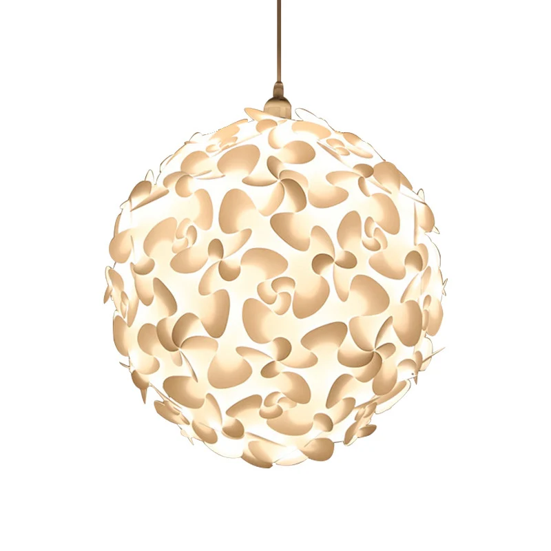 1-flammige Art-Déco-Pendelleuchte mit Kunststoffschirm, weiße Kugel-Hänge-Deckenleuchte, 18"/23,5" B Clearhalo