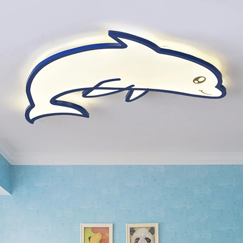 Blue Dolphin Unterputz-Deckenleuchte mit modernem Cartoon-Design, integrierte LED-Acryl-Unterputz-Deckenleuchte Clearhalo