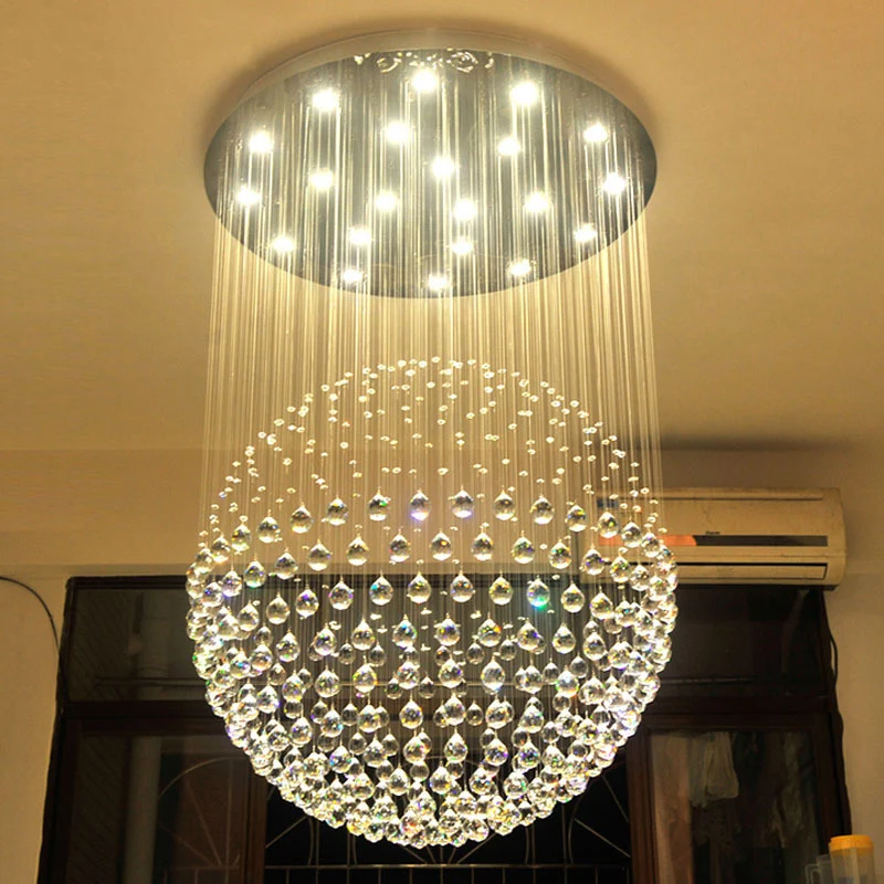 Crystal Sphere Deckenleuchte Glam Modern 5 Lichter Edelstahl Unterputzbeleuchtung Clearhalo