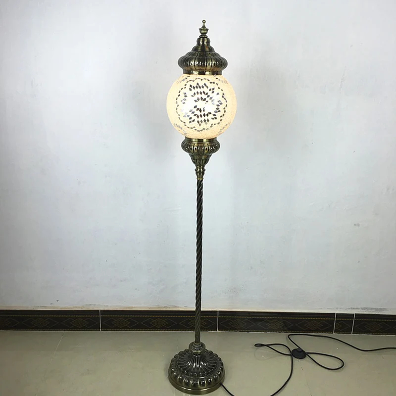 1 Kopfkugel-Stehlampe, Vintage-Stehlampe aus handgefertigtem Glas Rot/Blau/Grün Clearhalo